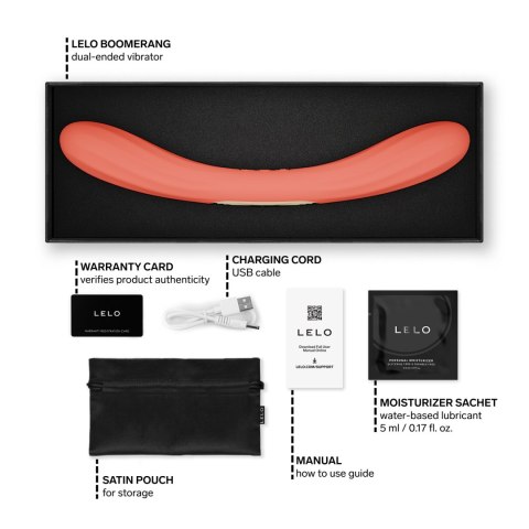 Dwustronny wibrator Boomerang Coral Red LELO