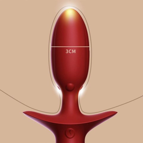 Korek analny Swinging&Vibrating Anal Plug With Fox Fur Tail Red Upko
