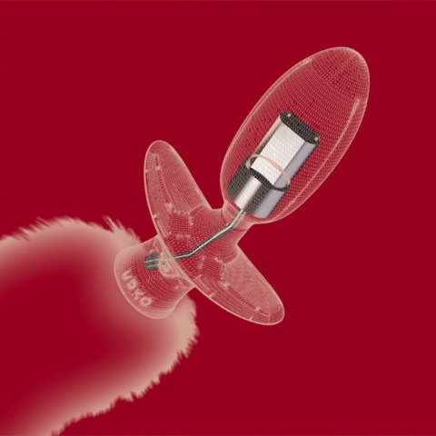 Korek analny Swinging&Vibrating Anal Plug With Fox Fur Tail Red Upko