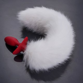 Korek analny Swinging&Vibrating Anal Plug With Fox Fur Tail White Upko