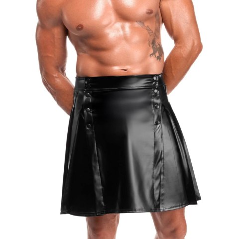 Noir Handmade H090 Valor PW - spódnica męska wetlook, czarna, L