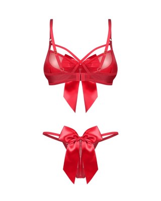 Obsessive Gifty Red - czerwony komplet 2-częściowy S/M