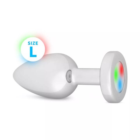 Korek analny z oświetleniem Butt Plug Silver LED Large Easytoys