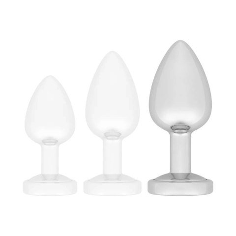 Korek analny z oświetleniem Butt Plug Silver LED Large Easytoys