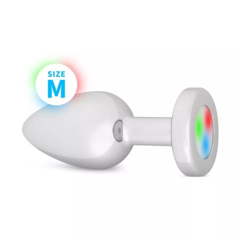 Korek analny z oświetleniem Butt Plug Silver LED Medium Easytoys