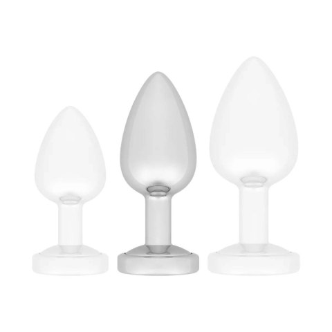 Korek analny z oświetleniem Butt Plug Silver LED Medium Easytoys