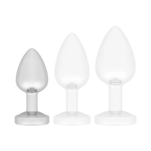 Korek analny z oświetleniem Butt Plug Silver LED Small Easytoys