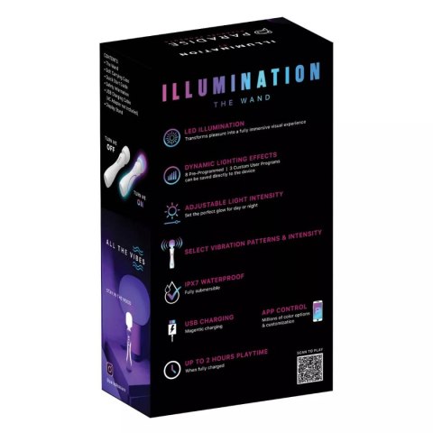 Wibrator z oświetleniem LED The Wand White Paradise Illumination