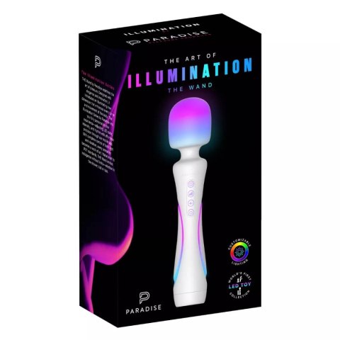 Wibrator z oświetleniem LED The Wand White Paradise Illumination